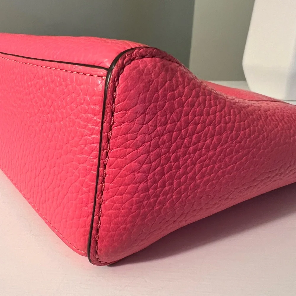 Kate Spade Vibrant Coral Pink Leather Crossbody Bag